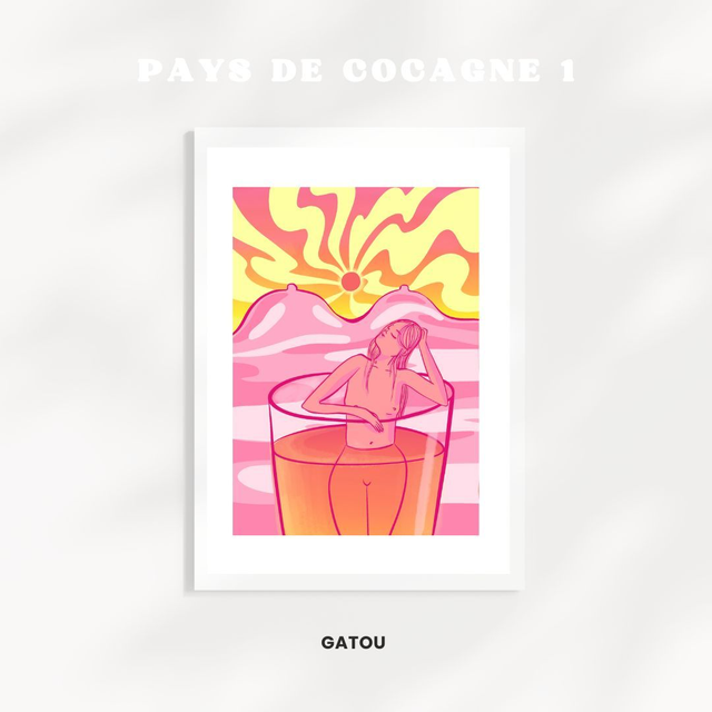 POSTER A3 psychedelic Woman Série: Pays de cocagne 1