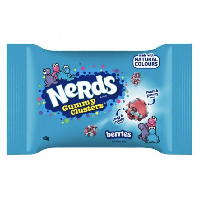 Nerds Berry, Gummy Enrobés de Bonbons Croquants 45g