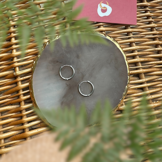 Créoles argentés - Rondes 14 mm