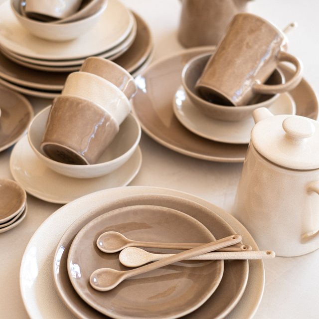 Servies Sofie gebaksbordje beige 