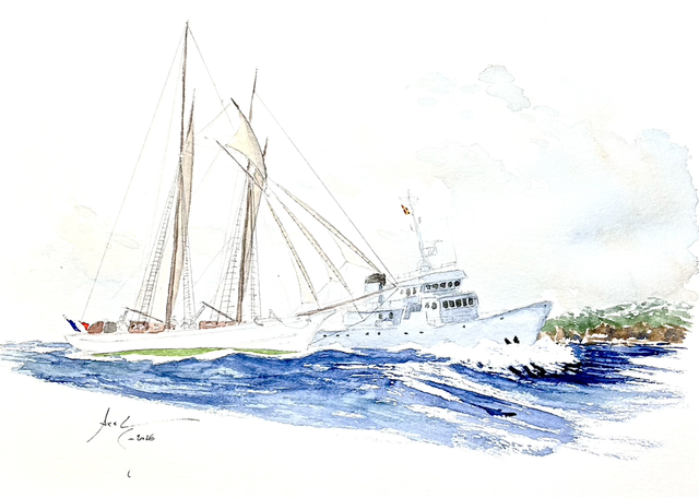 Goélette et bâtiment école