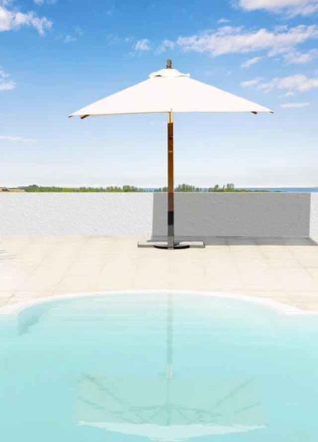 Ombrellone in legno a braccio telo quadrato Made in Italy 3X3 con Balza