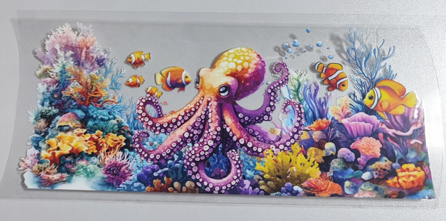 DTF Aufklebe-Folie ca 24x11cm Meerestiere 