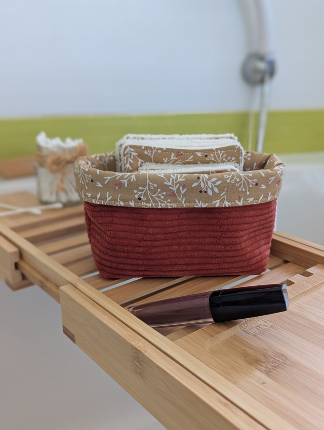 Ensemble panier avec lots de 8 lingettes et de 8 carrés visage - Gaïa