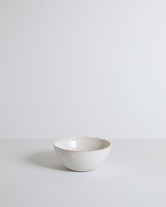 Small white speckled bowl