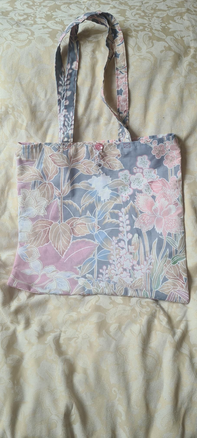 Grey / Pink Foldable Tote Bag