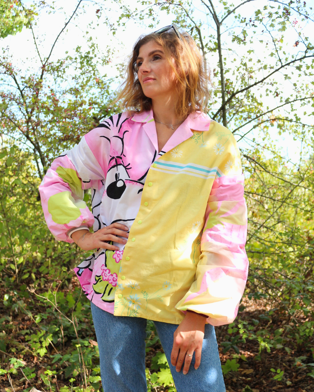 🐭🌸 Chemise-tunique Diddl & fleurs – Pièce unique 🌸🐭 Taille 36