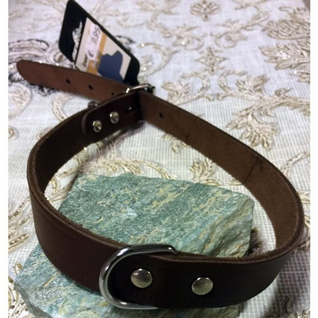 Beeztees leder halsband bruin 57 cm x 20 mm