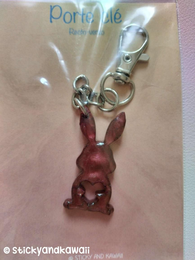 Porte clé lapin coeur