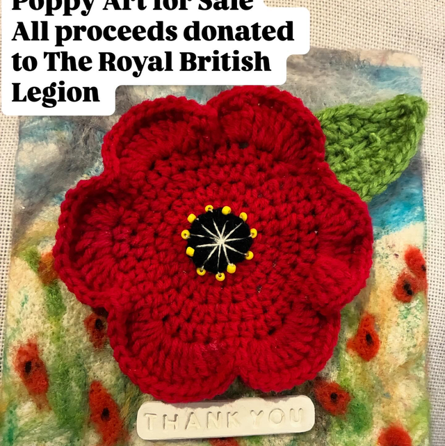 Poppy Art approx 7”- proceeds donated to RBL