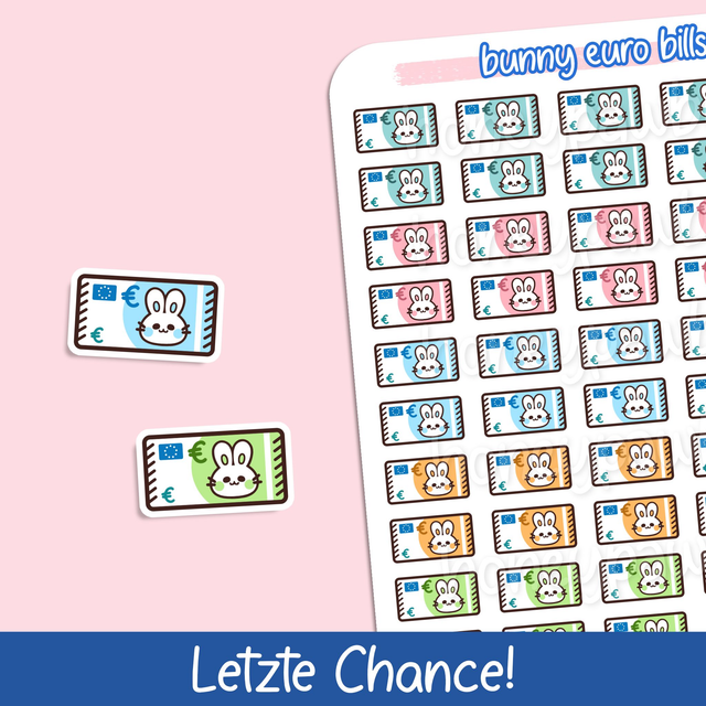 Hasen Euro-Geldscheine Sticker Sheet -ST2406