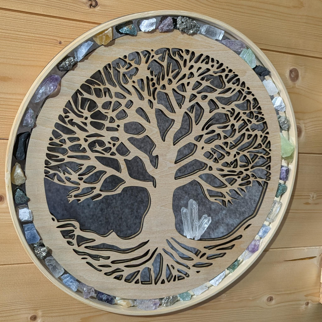 Miroir arbre de vie et ses différents minéraux 