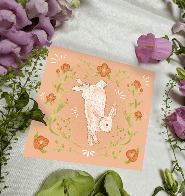 Print Lapin et Hellébores