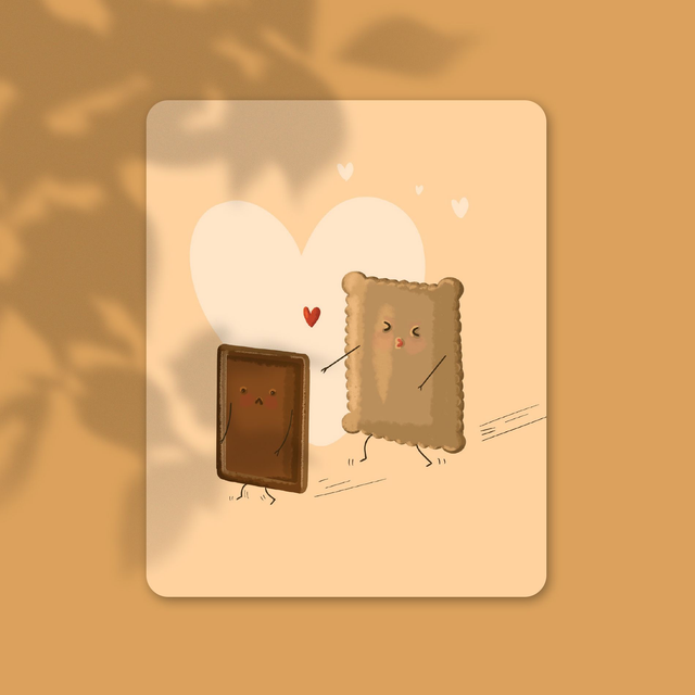 Amour biscuit et chocolat - 13,9 x 10,7 cm