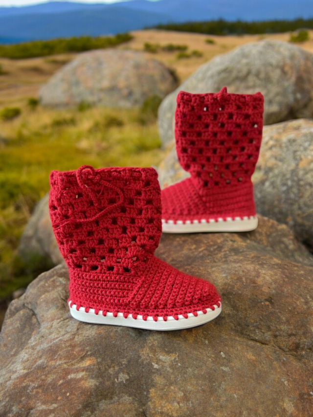 Bottines rouge pour enfant pointure 30