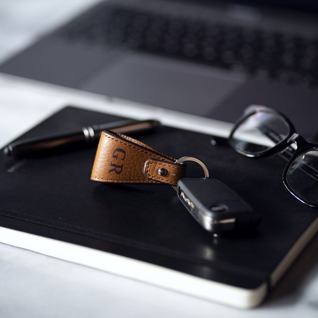 Portachiavi Cufflink | Brandy Leather - Mr. Trevis