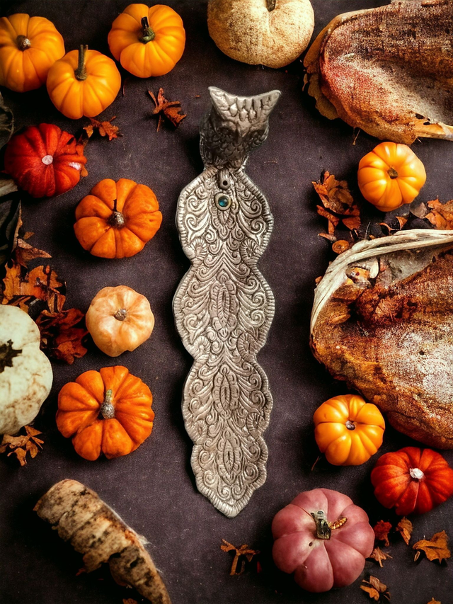 Porte-encens "Hibou" en métal 