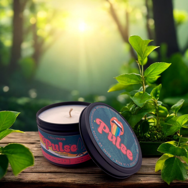 Bougie CBD Pulse Pamplemousse &amp; Gingembre - Énergie et Vitalité Naturelle