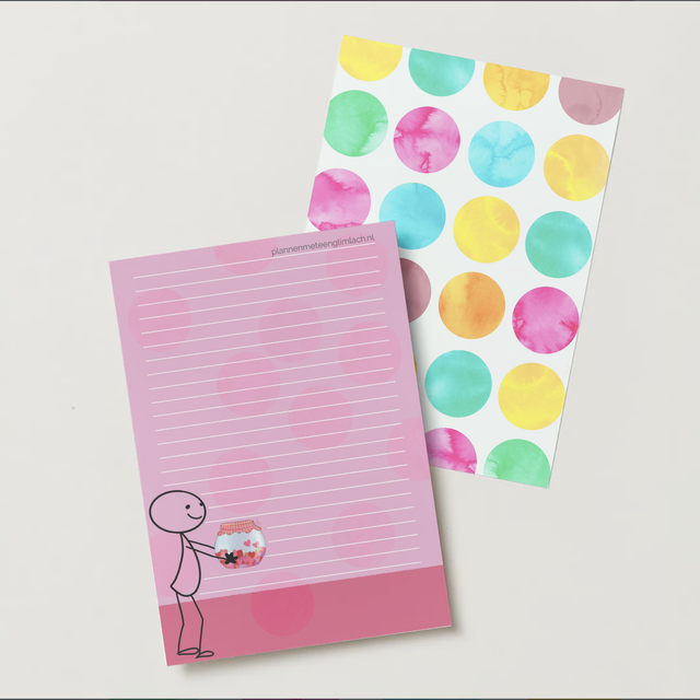 Lief en kleurrijk notitieblok A5 – 50 pagina’s
