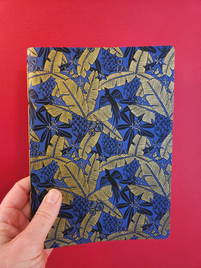 Grand carnet bleu et or