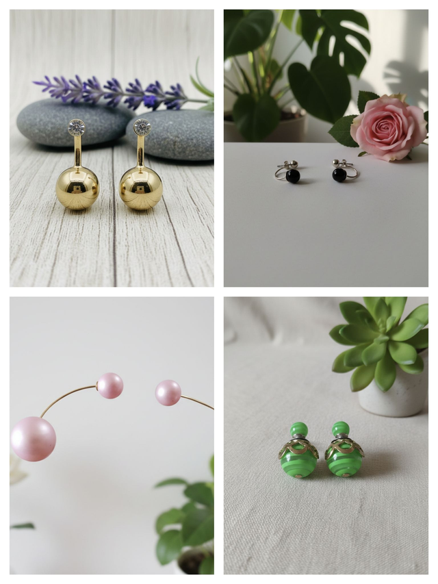 Boucles d'oreilles clous double boules