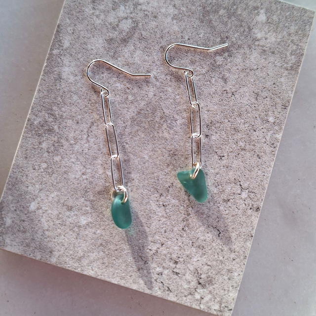 Bocca Bleu - boucles d'oreilles de plage en argent (longues)