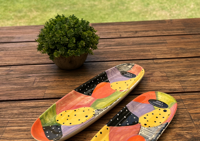 Cerámica Patchwork - Set 2 platos largos