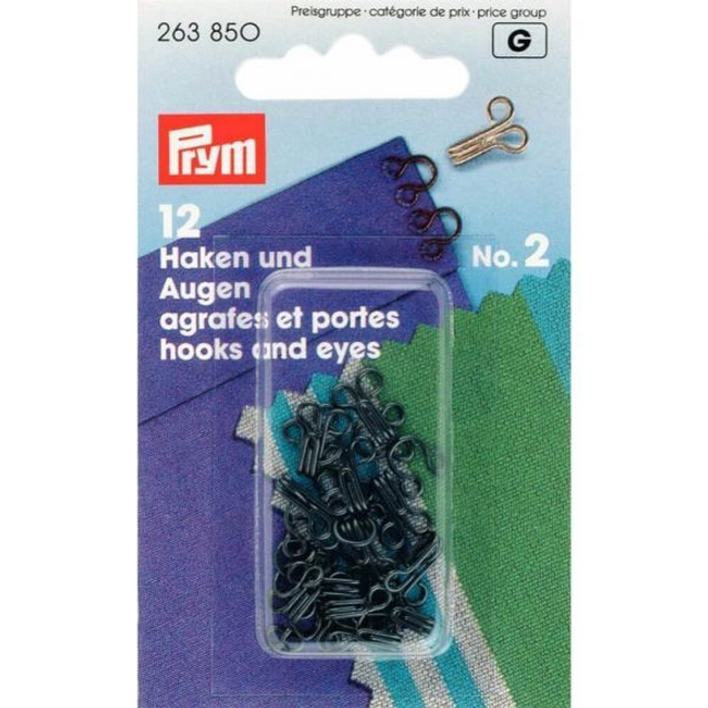 Prym Haken en ogen nr. 2 zwart (263850)