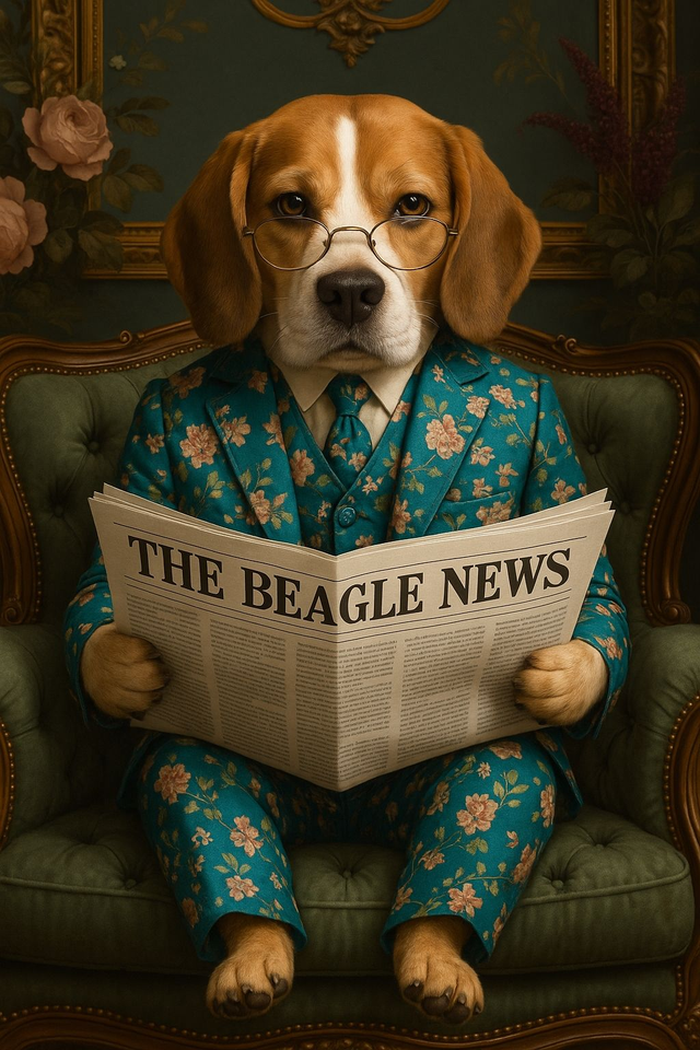 Beagle Dapper Dog Framed Canvas Picture