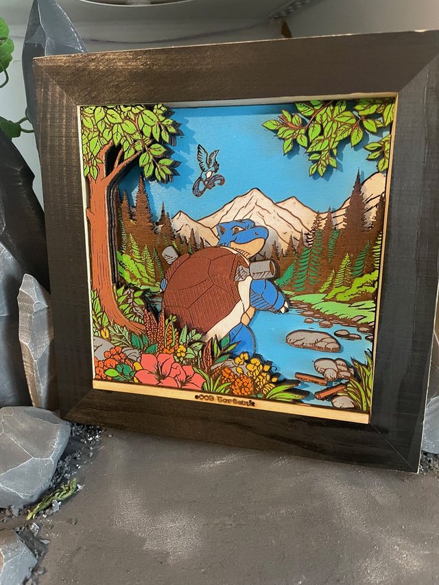 Cadre en relief pokémon, Tortank.