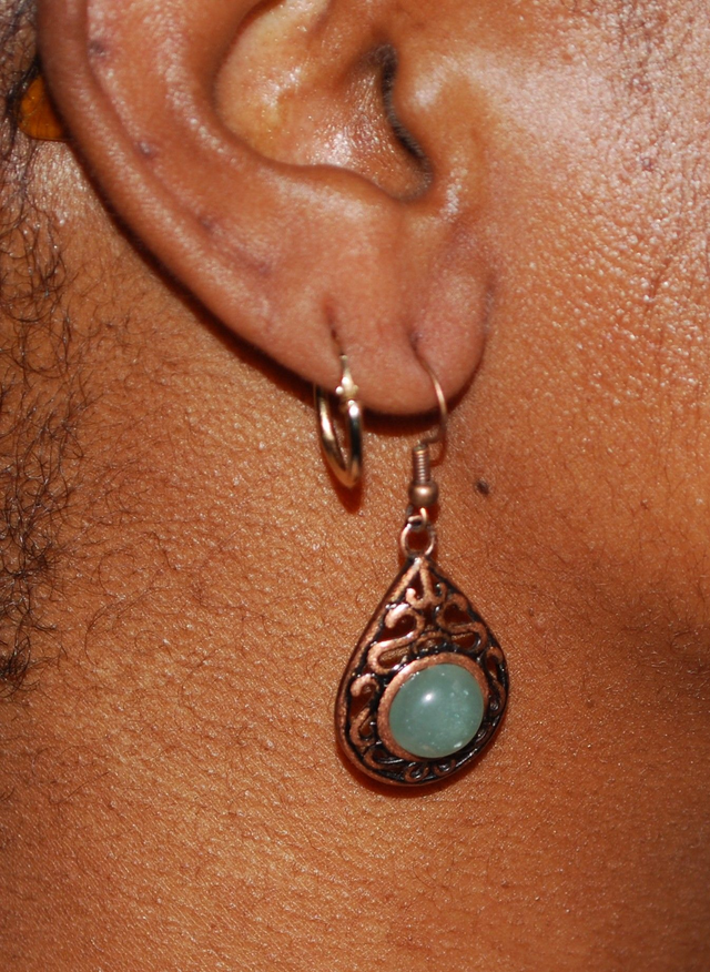 boucles d&#039;oreille en aventurine verte