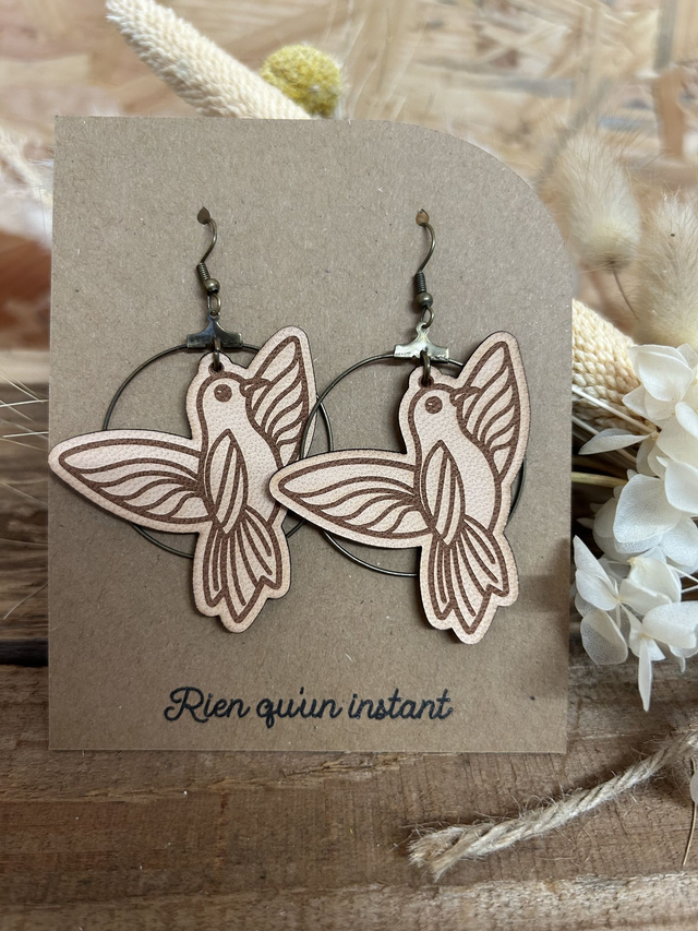 Boucles d’oreilles “colibri créole&quot;