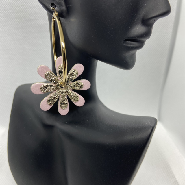 Boucles créoles fleurs réversibles 