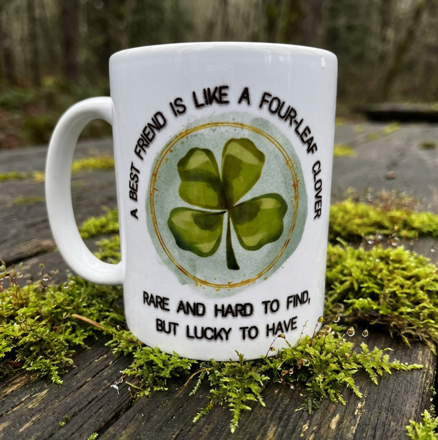 A best friend is like a four-leaf clover - 11oz Mug