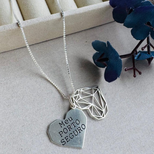 Colar Meu Porto Seguro – Prata 925 (Corrente V12 45cm)