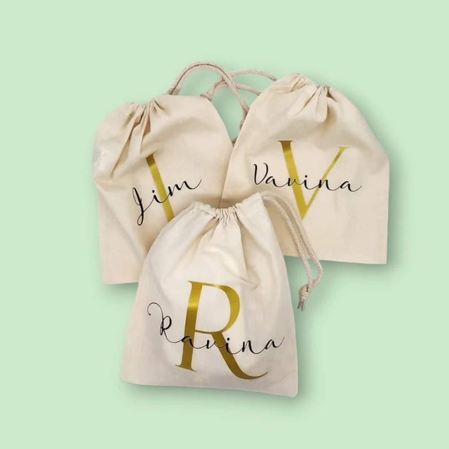 Pochon personnalisé avec initiale et prénom 