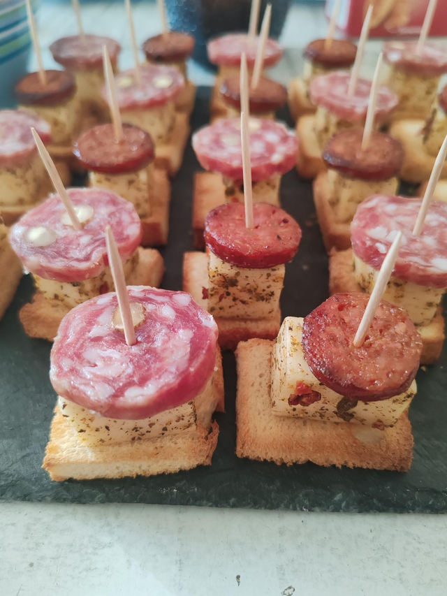 Mini brochette chorizo fromage