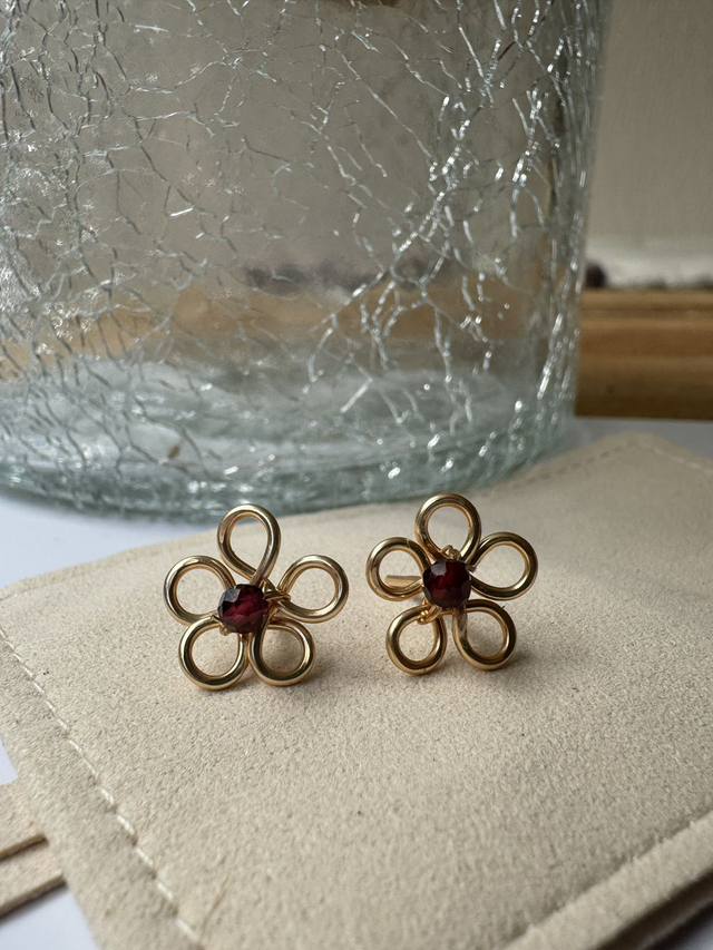 Boucles Poppy Grenat