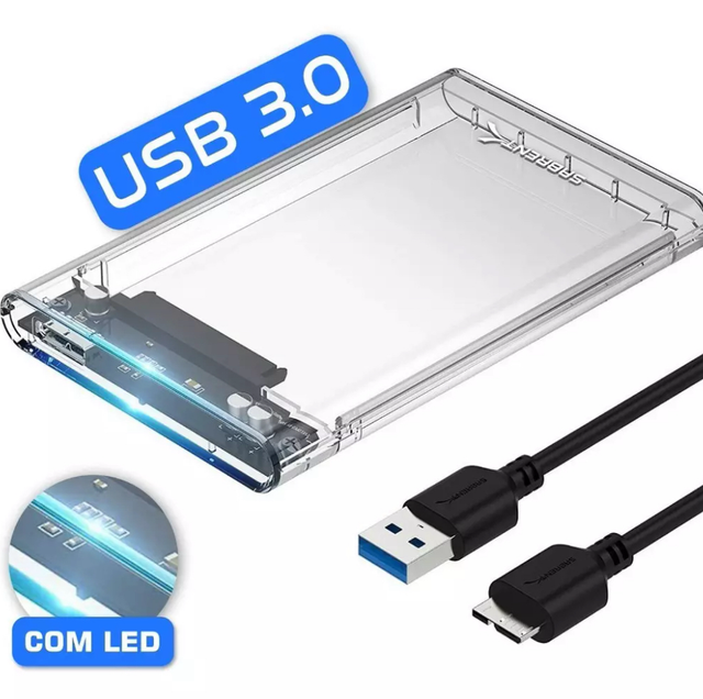Case Para Hd Slim Externo Usb 3.0 Computador Ssd