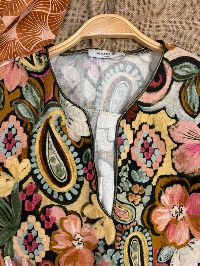 Blouse Imprimée Fleurie Multicolore