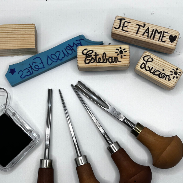 Tampon mot sur-mesure – gravé à la main - personnalisation