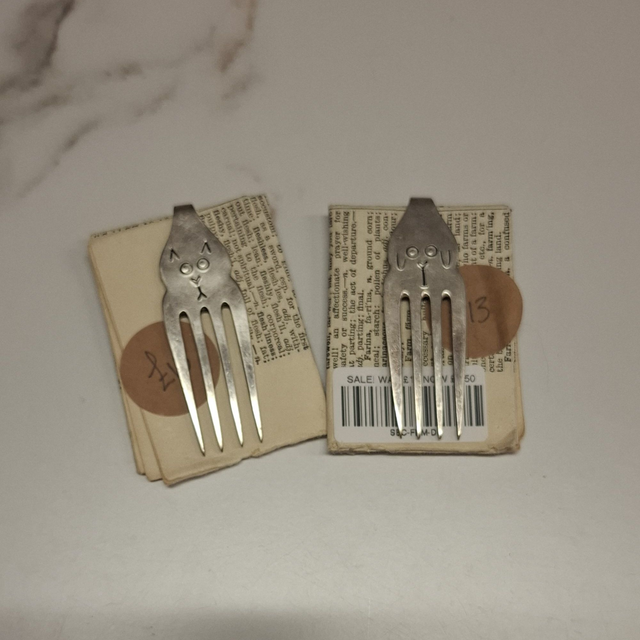 Handstamped Fork Bookmark
