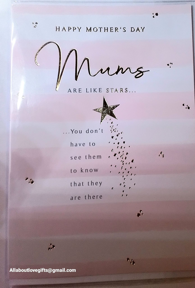 Mum On Mothers Day Card Pink Strip Design 