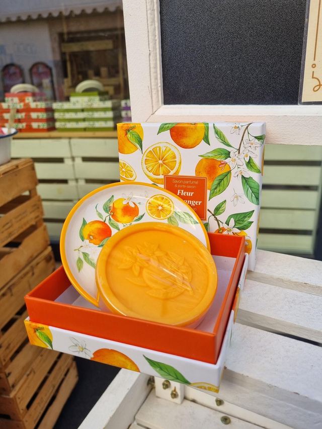 Scatolina Sapone con Portasapone -Fiori d'Arancio