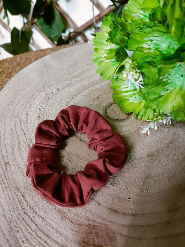 Mini chouchou uni bordeau