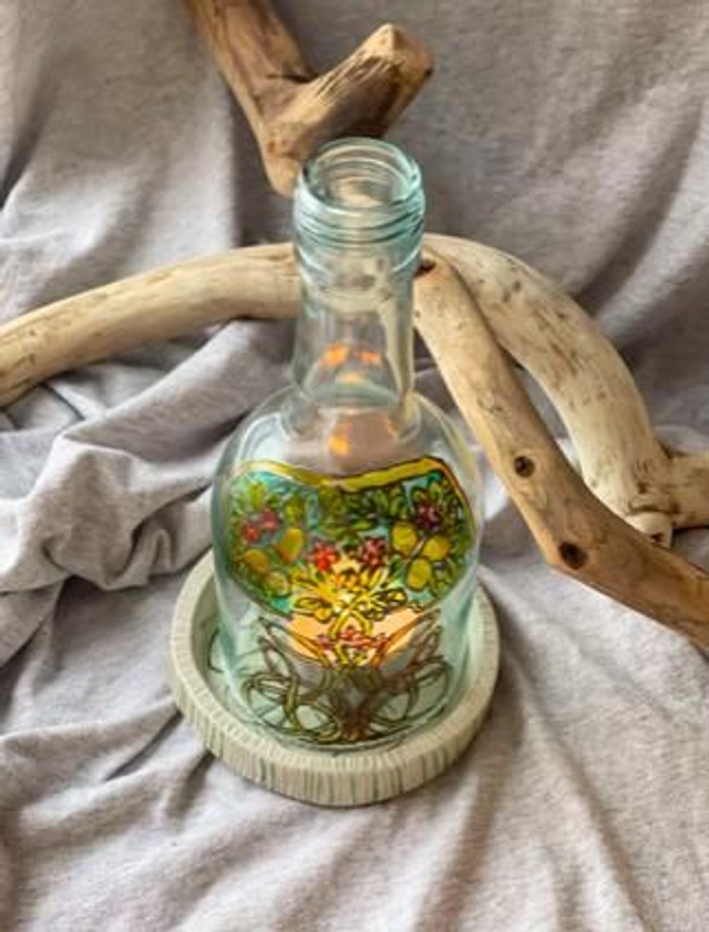 Blossoming lemon tree candlestick