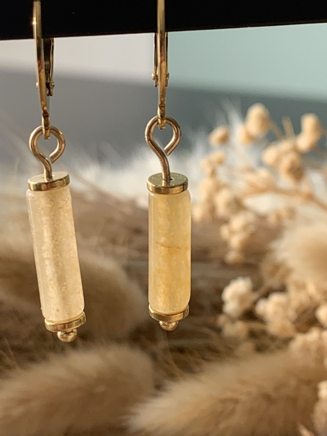 Boucles d'oreilles Auréline Aventurine jaune orangé