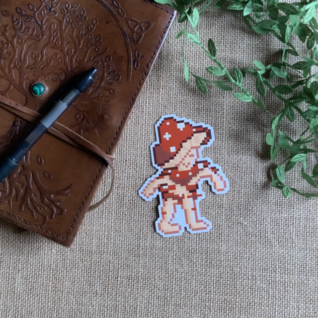 Mushroom Guy - 10cm Pixel Sticker