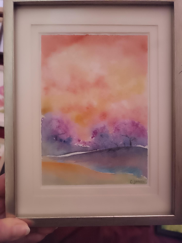 Tableau Aquarelle arc en ciel 