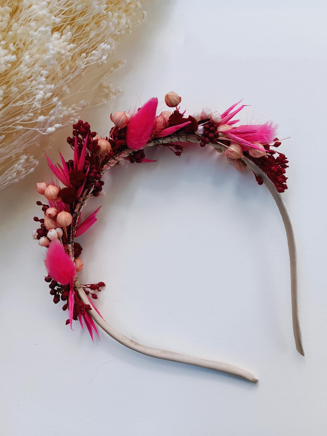 Serre-tête Bordeaux &amp; Fuchsia